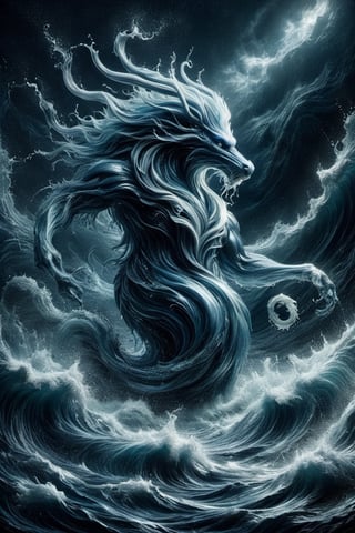 Poseidon appears from thestormy seam dark palette,  high resolution and contrast and colour contrast,  intricately textured and extremely subtle detailed,  detailmaster2,  side-light,  ultra quality,  fine artwork ,colorful