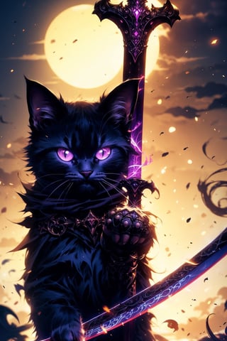 EpicGhost, cat, demon, cat holding sword