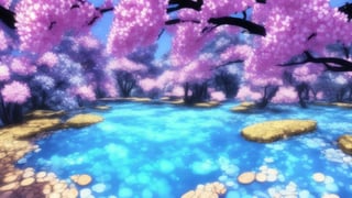 anime background, round lake, pebble shore, pebble shore in the forground, beautiful blue sky, sunshine, cinematic, visual novel background, detailed, smaragd green water color, detailed water, detailed clouds, detailed trees, detailed background, clear water, bright, day, shiny water, beautiful water, beautiful trees in the distance, high contrast colors, high contrast, random clouds,Solo Levelling,
