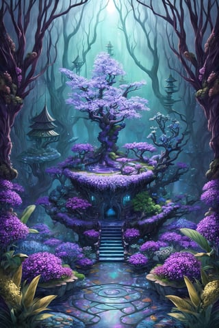 (Masterpiece), (highres), 8k, (ultra-detailed), The glass cup stands before you, its transparency revealing a miniature realm within. As you peer inside, a breathtaking scene unfolds. The enchanted forest bursts with vivid colors, painting a mesmerizing tapestry of greens, blues, and purples. Every leaf and blade of grass glistens with life, beckoning you to explore further, hyperrealistic, (deep depth of field:1.3), sharp focus, perfect, fantastic lighting and composition,col, (fantasy:1.3), beautiful, bloom,FFIXBG, (intricate details:1.3), detailed, highly detailed, vivid, colorful, surreal, dreamy, 4k, fantastical, dynamic