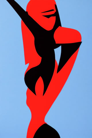 Minimalist painting of sci - fi character design, minimal design, psy, sexy, carmen electra,girl