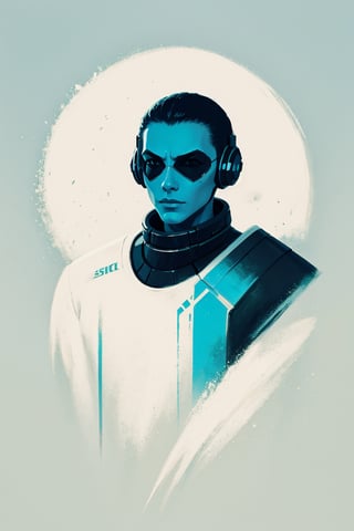 Minimalist painting of sci - fi character design