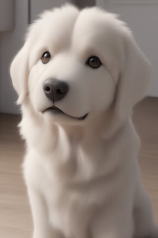 dog, happy, loving eyes, 3d style, fluffy, big dog