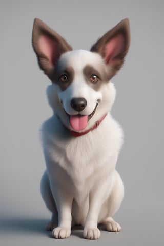dog, happy, big ears, loving eyes, 3d style, fluffy