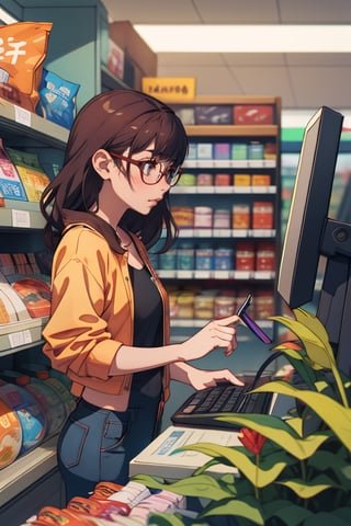 store cashier with glasses, profile picture