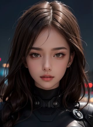 masterpiece, best quality, photorealistic, raw photo, attractive, charming, beautiful girl, solo, Hyperrealistic, hyperdetailed, realistic face, high-resolution, realistic style, 8k, detailed hair, beautiful face, perfect face, detailed brown eyes, perfect skin, happy friendly flirty, futuristic black tactical suit, special operation agent, sexy, seductive, typing futuristic computer, (((night))),xxmixgirl,photo r3al,bamby, black wool sweater