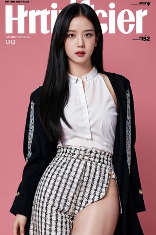 lust, mature, 1girl, thigh up body, looking at viewer, intricate clothes, shiny, professional lighting, different hairstyle, coloful, magazine cover, 2D manga artstyle,  shuhua,kn,realistic,jisoo