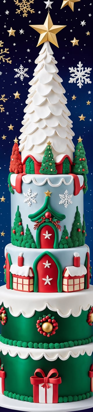  techniques to create a highly detailed and specific image of an enormous Christmas cake, extending all the way to the moon. Enrich the scene with an abundance of intricate decorations on the cake, capturing the festive spirit through a myriad of colors, textures, and delightful details. Craft a visual masterpiece that brings to life the imagination of a colossal, moon-reaching Christmas confection adorned with an array of captivating ornaments,
space Milky Way background,