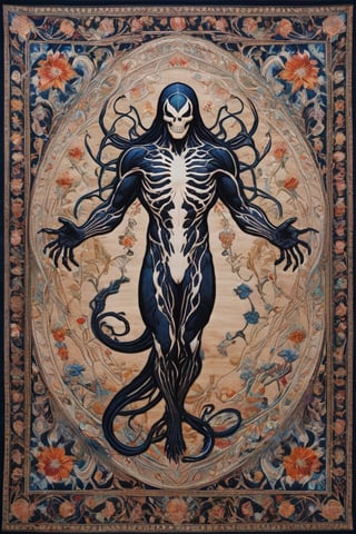A beautiful and majestic Persian rug with delicate and bold embroidery in the Art Nouveau style.
Scary Venom Symbiote, Marvel Hero, art nouveau,DonMSp3ctr4lXL