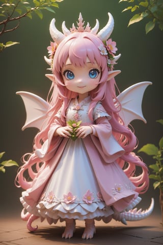 ultra Realistic,Extreme detailed,
kawaii beautiful Dragon fairy girl,pink long hair,cute Blue Eyes,
In a quaint workshop, adorned with enchanting flora, a skilled fairy tailor meticulously crafts fantastical garments,ani_booster