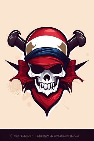 mascot logo, skull, vampire fangs, pirate flag, skull and crossbones