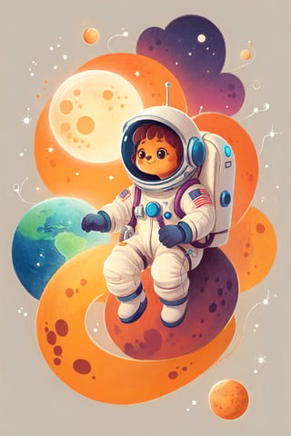 A creative astronaut moscat design with ("TA" logo), best quality, simple background