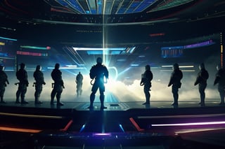 (best ultra high absurd quality):1.5, BREAK, full height, dramatic scene of (a group of multiple cyberpunk soldiers:1.4) fighting in holographic sci-fi battlefield against holograms, westworld, realistic fighting pose movement, absurdres, (((ultra detailed, full group of soldiers and fighting in scene))), 200mm, mirrorless digital camera, cinematic lighting, laser beams, heavy armor, heavy guns, BREAK,
(photorealistic intense dynamic action scene movement:1.3), panorama, strong depth of field, god rays, character focus, intricate masterpiece, epic detailed, (RAW, photo), 40000dpi, very clear, ,High detailed 