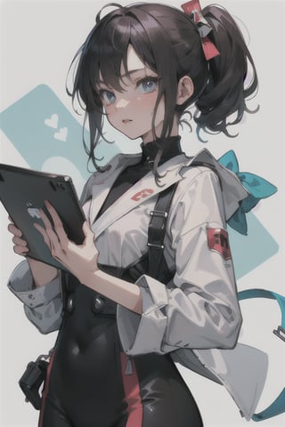 A girl who draws illustrations on an anime tablet