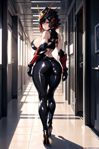 (1GIRL, SOLO), (super detailed face, red_libs, dark_hair), (Phoenix helm:1.2), (BIG BUTTOCKS, MUSCLE ABS, HUGE BOOBS:1.5), (MECHA GUARD ARM:1.3), (RED MECHA CYBER SHINY ARMORED SUIT, CLEAVAGE, BLACK MECHA SKINTIGHT SUIT PANTS, MECHA GUARD ARMOR LEGS, MECHA HIGH HEELS:1.5), (MUSCULAR BODY, SEXY LONG LEGS, HALF BODY:1), (LOOKING AT VIEWER:1.3), (WALKING DOWN HALLWAY OF FUTURISTIC SPACE STATION:1), (BRIGHT LIGHTING:1.3), PHYSICALLY-BASED RENDERING, ULTRA HIGHT DEFINITION, 16K, 1080P.