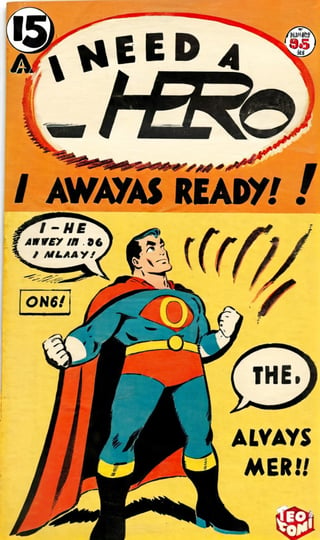 i need a hero!:0.5,
he says "I'm always ready!":0.6,
"ZeusEX Comic" small logo:0.4, "5$ only",
VintageMagStyle