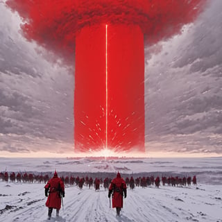 (high quality, best quality):1.25, (ALL RED colours only):1.5, CINESTILL REAL LIFE, move scene of  the adult son of an ancient devilsh GOD walks on EARTH  powerful, godly god male, divine demonic powers, titans movie style, absurdres, best aesthetic, ultra complex detailed, deus ex machina, jungian, Karna, beyond human limits, ultra dramatic, awe and godly power, heaven's feel,EpicSky,,Movie Still,painting by jakub rozalski,cloud