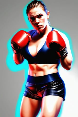 Strong woman boxers,photorealistic,studio light