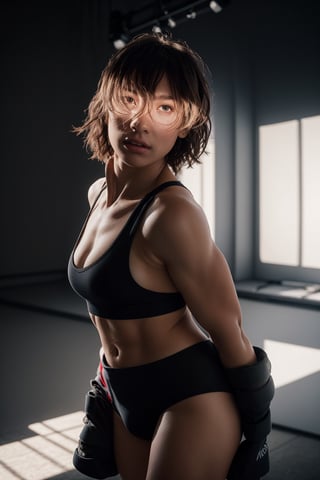 Strong woman boxers,photorealistic,studio light