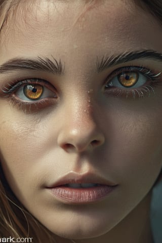 beautiful android WOMAN upper body photo, beautiful detailed face, ultra realistic, concept art, intricate details, highly detailed, photorealistic, octane render, 8 k, unreal engine. art by Mark Seliger and Alessio Albi, ((cosmic topaz eyes)) wet eyeliner,  perfecteyes ((topaz)),