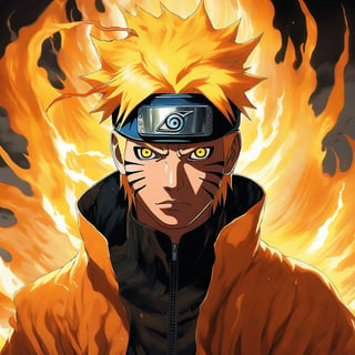 Naruto Uzumaki in the Kurama mode,anime screengrab,niji style 