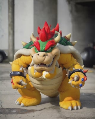 photo portrait of Bowser in real life, real,character