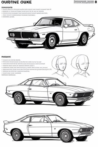 draft, outline, monochrome,  reference sheet, drawing a car