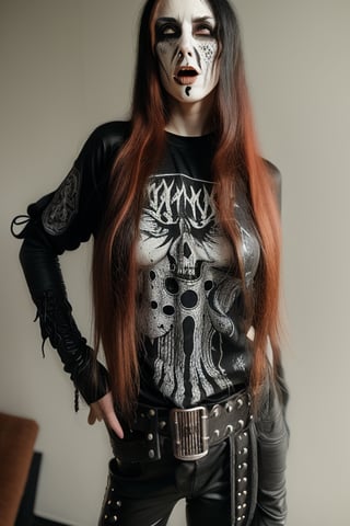 woman black metal music fan
