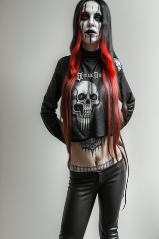 woman black metal music fan