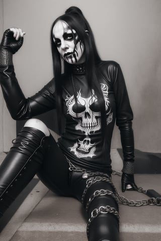 woman black metal music fan