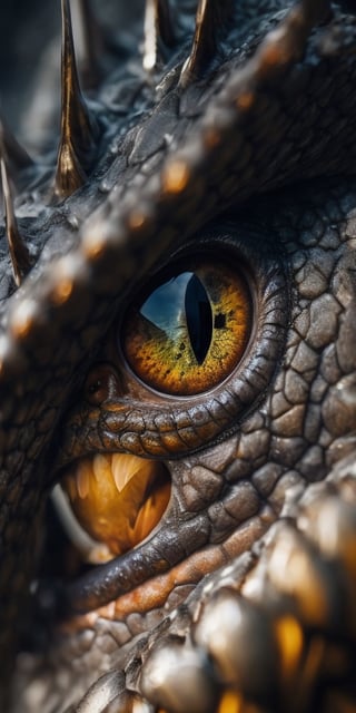  Create a hyper realistic dragon roaring on the mountain. dominating , fierce, brutal, up close, sharp focus, highly detailed.,