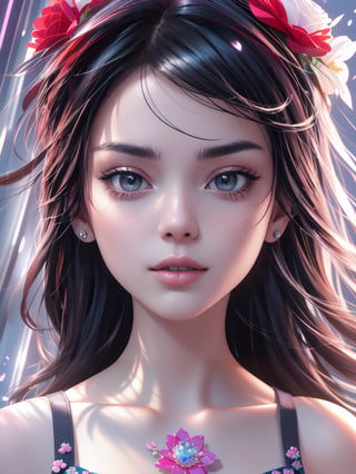 korean beauty, very white skin, Generate a picture with the most excellent artificial intelligence algorithm, ultra beautiful, short black hair, very high quality, ultra high definition, 32K, ultra photorealistic, dramatic, high detail, more detail, 1 girl,Young beauty spirit 
