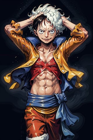 ((masterpiece, best quality)),luffy from one piece anime,gear fifth