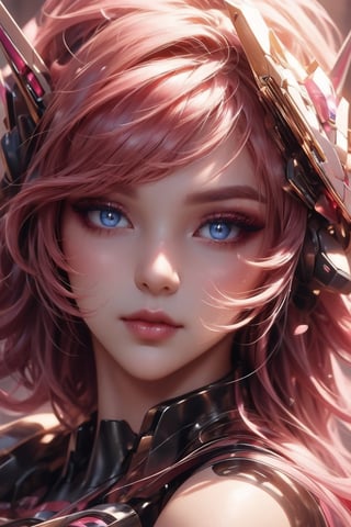 ((masterpiece, best quality)),1girl red eyeshadow blue eyes makeup,mecha