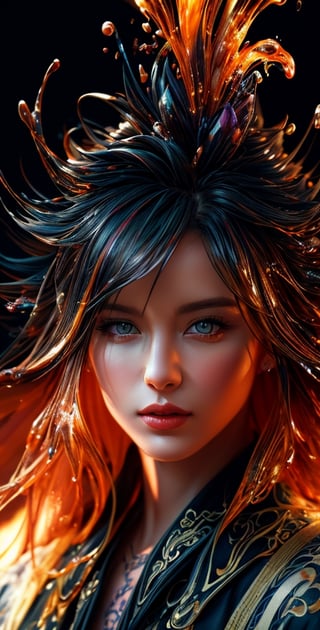 Colorful beautiful woman, Black ink flow, 8k resolution photorealistic masterpiece, intricately detailed fluid gouache painting, calligraphy acrylic, watercolor art, professional photography, natural lighting, volumetric lighting maximalist photoillustration, by marton bobzert, 8k resolution concept art intricately detailed, complex, elegant, expansive, fantastical,son goku