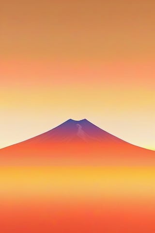 Dopamine Color, no humans, sunset, orange sky, mountain, sun, sky, scenery, outdoors, yellow sky, gradient sky, mount fuji