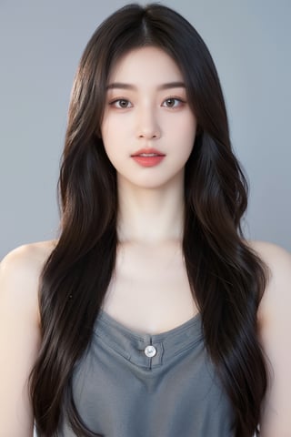 Open mouth with white teeth, tall and thin, 30-year-old beauty, height 172 cm, weight 47 catties, black hair, C cup, medium chest, simple and plain clothes, full_body