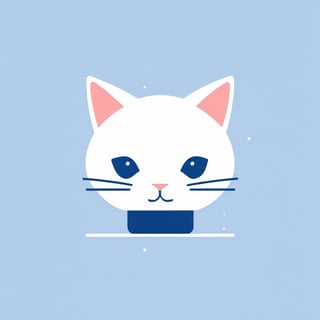 Create a clean and minimalistic flat design icon of ((a cat)) against a pure white background. The icon should be simple yet charming, capturing the essence of a cat's silhouette. Emphasize clean lines and basic shapes to achieve a stylish and easily recognizable representation. Keep the design elegant and devoid of unnecessary details. Ensure the cat icon is easily distinguishable against the white background, making it suitable for various applications. The final image should be a high-resolution clipart-style icon with a focus on clarity and simplicity.