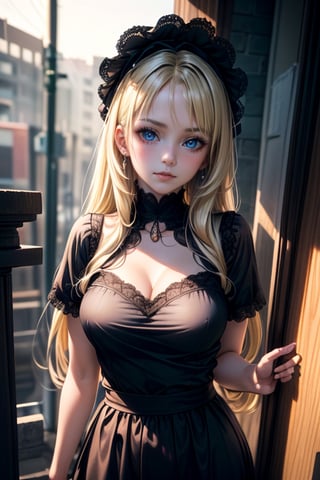 8K, RAW shot, Highest Quality, masutepiece), High definition RAW color professional photos, (Realistic, Photorealism:1.37), (Highest Quality), (Highest shadow), (The best 
illustrations), (reality: 1.2), (intricate-detail), (Classical lolita), 1 person, Female, 10 years old, 
credibly beautiful girl, Perfect Anatomy, Perfect proportions, Perfect face, Strong brightness on the face, Facial details, (Girl's eyes staring at one viewer: 1.55), (long hair loss, Blonde hair, Parted bangs: 1.45)、(bonnet), white classical Lolita costume、Extraordinary beauty、smil、Slimed、Extremely short height, extremely small breasts, um Home Detetive、conceptual art, Realism, godrays, Film Lighting, canon, high detailing, High quality, High Definition , 16K resolution, , bust up shot portrait,hanfulolita,gorgeous