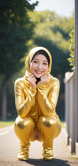 small breast, sexual posing, ((Perfect Face)), ((Sexy Face)), brunette, Anders Zorn, full shot of a happy beautiful girl, sport attire, gold hijab, at the school
, full blur background, light smile, exposed pussy, show pussy, beautiful complete hands, full body and head,xyzsanpajamas, normal fingers
