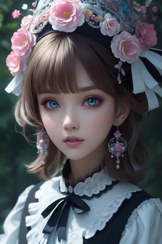 (masterpiece, top quality, best quality, official art, beautiful and aesthetic:1.2), (alluring_lolita_girl), extreme detailed, (fractal art:1.3), colorful, highest detailed, zoom_out, perfect eyes, random hairstyle