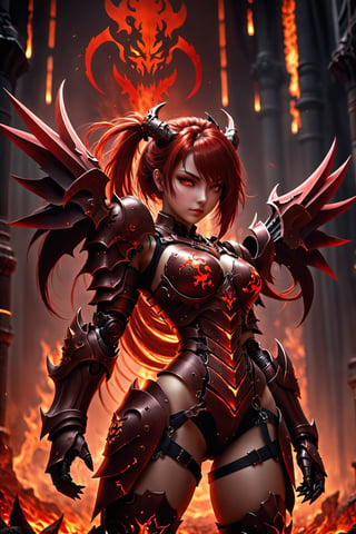 ((beautiful girl)), ((infernal darkness)), ((blood power armor)), blood
