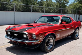 1973 Ford Mustang, red