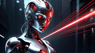 4k, masterpiece, (trendwhore style:1.4), ((head of a abstract cyborg baby)), head and body, stainless steel head, mecha pieces, robot parts, shattered reality, ((bursting light rays),   red theme. sharp details. BREAK highest quality, detailed and intricate, original artwork, trendy, vector art, award-winning, artint, SFW, ,night city,DonMW15pXL