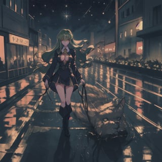 c.c,big_boobies,masterpiece,colorful,best quality,cute face, the background is a plain like a dream place where c.c is walking in a dark city in midnight giving a nostalgic yet comfortable feeling,detailed eyes,perfecteyes,EpicSky,giant stars,c.c.
fullbody,c.c.