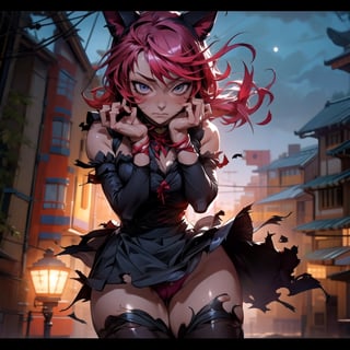 1girl,  masterpiece,  best quality,  cute,  animal ears,  shorts,  paw pose,  facing viewer,  looking at viewer,  sakura city,nighttime, walking in a sakura forest, destiny /(takt op./) dressed as a hot maid neko with torn up clothes,detailed face,cute expression,ahegao_face,barely clothed with (tornclothes:1.2),perfectbody,detailed,realistic eyes,skirt almost showing female genitalia,seeing panties,skirt flowing in the wind,destiny /(takt op./),realistic, cat pawns,high res,