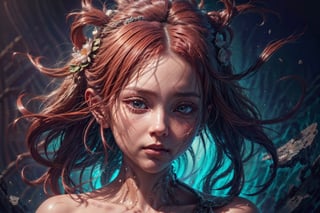 1girl,  best quality, one of the most beautiful images ever created,  vivid colours,  long hair,  High detailed,  perfect image unfolds with 8k resolution,  masterpiece,  ultra detailed image,  colorful, cute girl, clean image style, redhead beautifulgirl, High detailed, she is in a plains biome, detailed beautiful face,fantasy00d,girl naked in empty plains,some typo of humanoid silhouete is watching the viewer from afar,full body