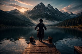 best quality , vivid colours,long hair,High detailed,perfect image unfolds with 8k resolution, masterpiece, ultra detailed image,a tall girl standing close to a lake,the huge lake is sorounded by montains,fullbody in image frame,a giant monster in the far montain,eldritch creature
Marionette,Marionette