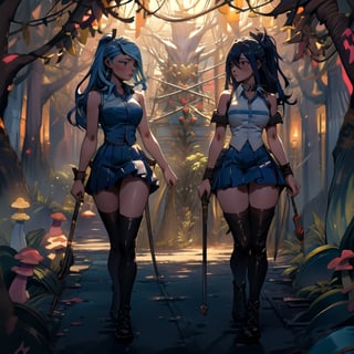 masterpiece,colorful,{best quality},detailed eyes,high constrast,ultra high res.glowing clothes,A girl is walking a dark forest with glowing shrooms,full body,Lucy_Heartfilia