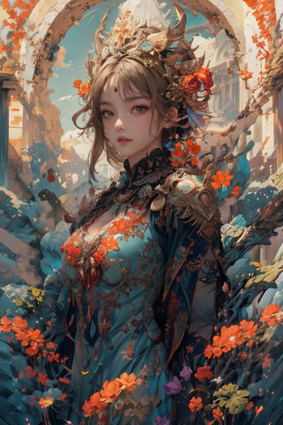 ultra highres, ultra detailed, masterpiece, best quality,concept art, 8K wallpaper, Alphonse Mucha,

woman yelling at cat (meme), flower dress, colorful, darl background,intricate flower armor,green theme,exposure blend, medium shot, bokeh, (hdr:1.4), high contrast, (cinematic, teal and orange:0.85), (muted colors, dim colors, soothing tones:1.3), low saturation, dynamic angle,

growing light, from front lighting, cinematic lighting, 